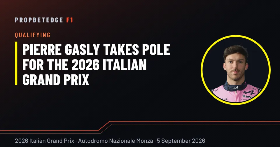 Pierre Gasly takes pole for the 2026 Italian Grand Prix